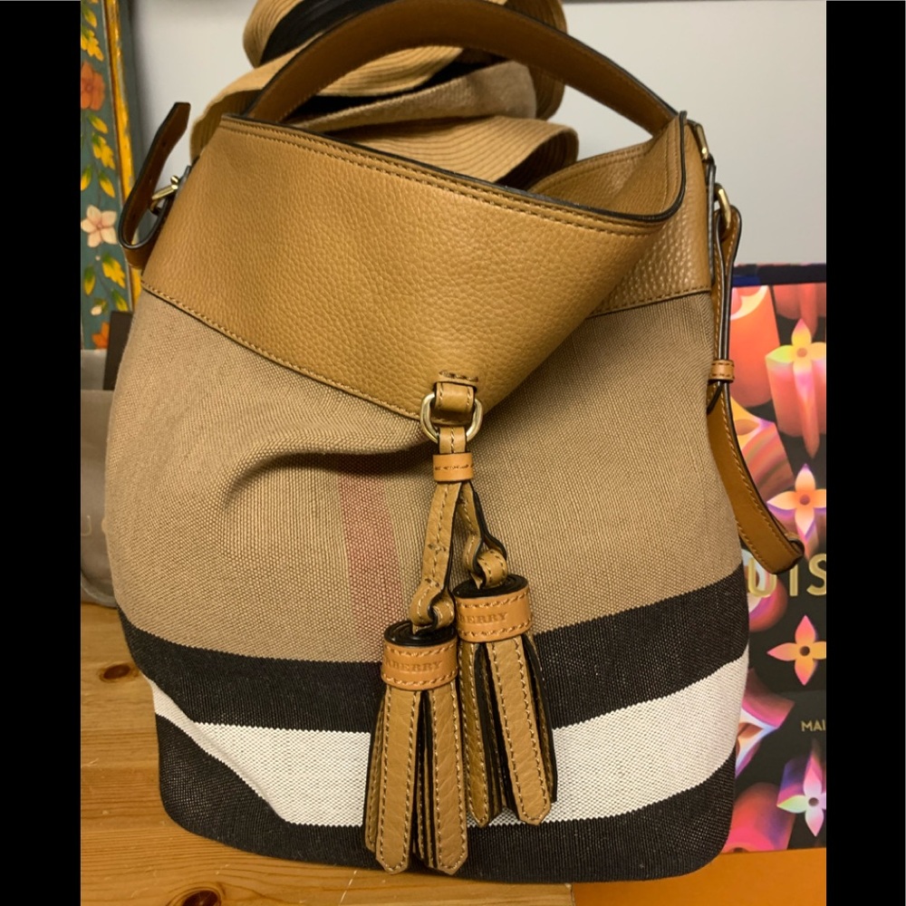 Burberry brown canvas hobo